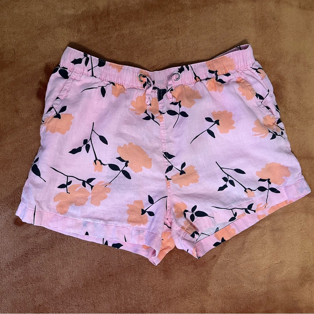 Cynthia Rowley Pink Floral Linen Shorts